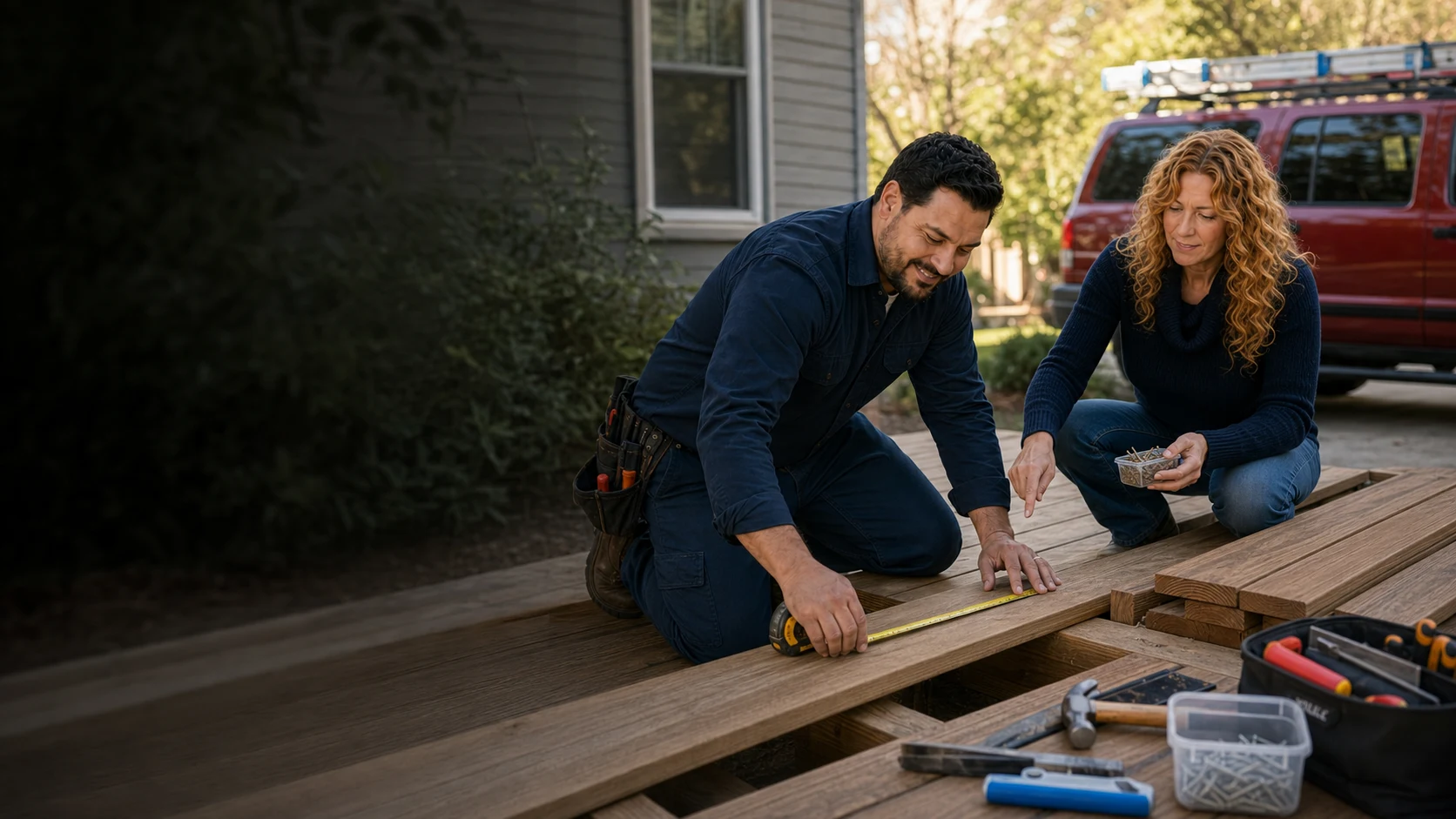 Illustration of mobile handyman planning at a Charlotte home